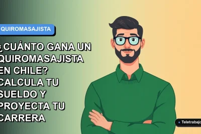 Ilustración plana vectorial de un hombre trabajando en su computador portátil, con fondo degradado azul, representando a un profesional calculando sus proyecciones salariales.