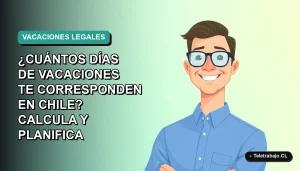 Ilustración vectorial plana de un trabajador de oficina sonriente con camisa azul, sobre fondo degradado verde azulado. Espacio negativo a la izquierda.