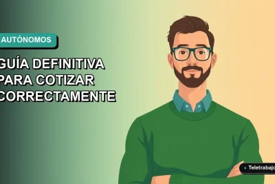 Ilustración plana vectorial de un trabajador autónomo en Chile revisando sus finanzas en una interfaz digital moderna, con fondo degradado azul verdoso.