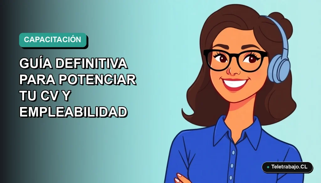 Ilustración plana vectorial de una mujer profesional con blusa azul y lentes, sonriendo, sobre un fondo degradado verde azulado. Representa el curso SENCE de francés para mejorar el CV.