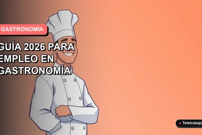 Ilustración vectorial plana de un chef profesional sonriente, con toque blanco y gorro, sobre fondo degradado suave vacío a la izquierda, para el Curso SENCE con Garzón.