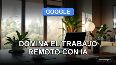 Cursos de Google sobre trabajo remoto e inteligencia artificial en un escritorio moderno