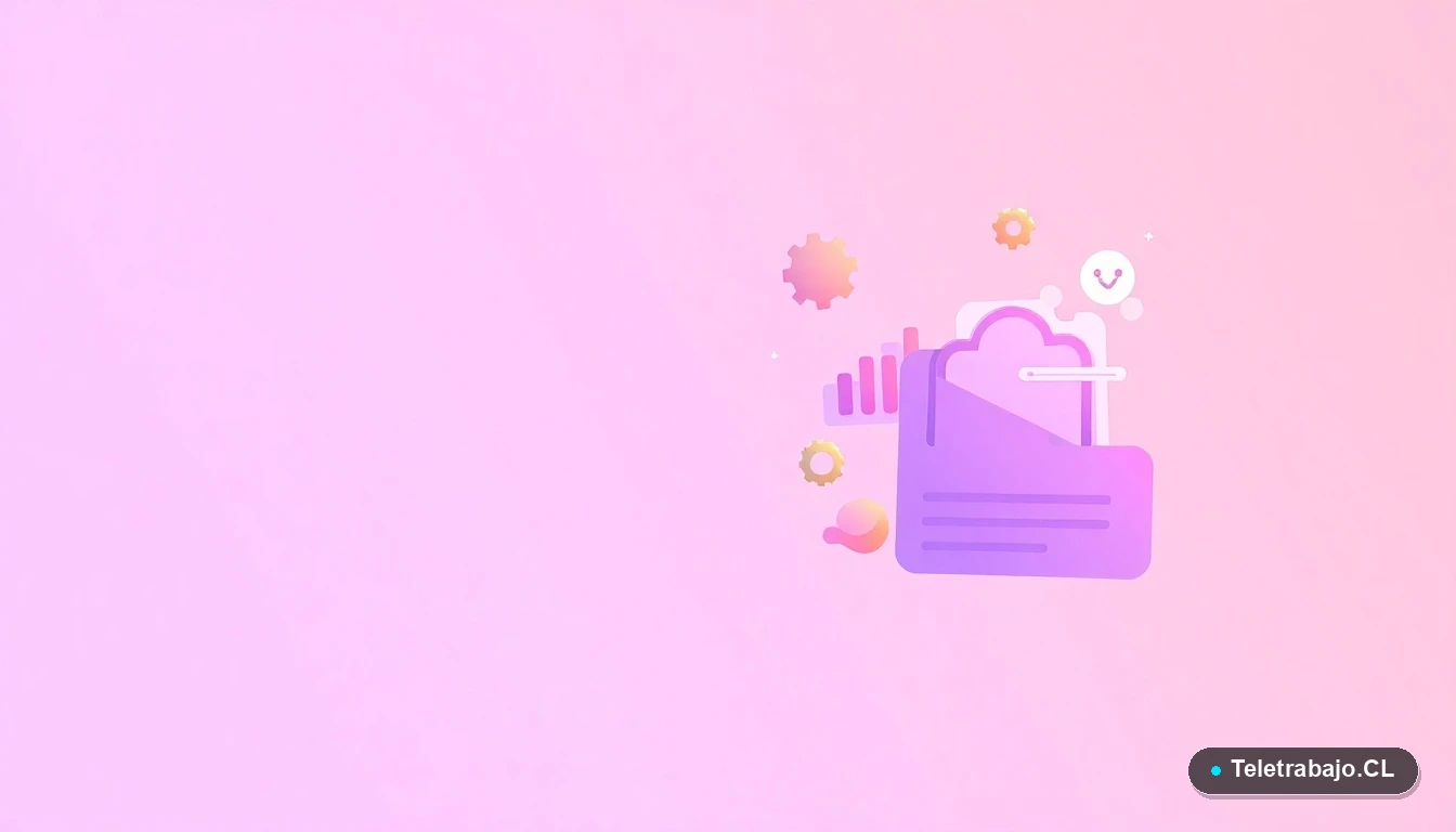 Composición abstracta de interfaz de usuario tecnológica con gráficos flotantes y iconos minimalistas, sobre fondo degradado lila. Concepto visual de habilidades y sistemas SAP.