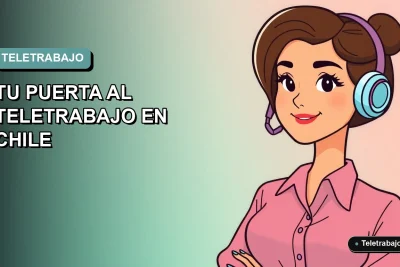 Ilustración vectorial plana de una mujer profesional trabajando de forma remota desde su casa, con un fondo de gradiente suave en tonos teal. Representa los cursos SENCE de programación web 2026 en Chile.