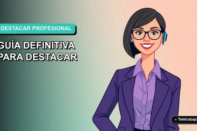 Ilustración plana corporativa de una mujer profesional de teletrabajo sonriendo, con fondo degradado azul verdoso vacío, concepto de currículum efectivo.