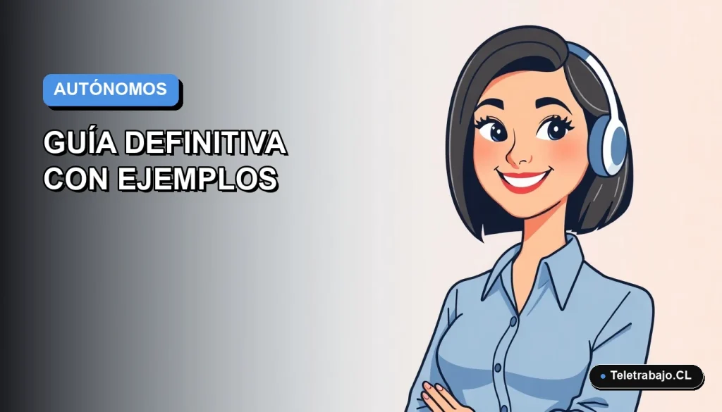 Ilustración vectorial plana de una mujer profesional autónoma con blusa azul y corte de bob, sobre fondo degradado suave azul y gris.