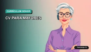 Ilustración vectorial plana de estilo premium de una profesional senior sonriente, con fondo degradado suave, para artículo sobre cómo destacar experiencia en un currículum después de los 50 años.