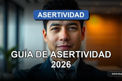 Guía profesional sobre cómo decir que no en el trabajo de manera asertiva, representada por un retrato de un ejecutivo latino en una oficina moderna.