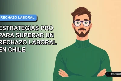 Ilustración vectorial plana de un trabajador masculino de tecnología, con suéter verde, mirando con determinación. Fondo con gradiente azul vacío a la izquierda.