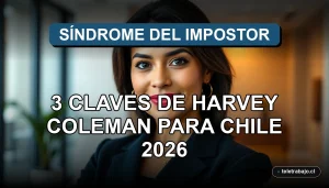 Fotografía conceptual del síndrome del impostor y éxito profesional en Chile, siguiendo las claves de Harvey Coleman para el año 2026.