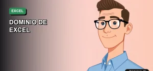Ilustración vectorial plana de un trabajador profesional masculino con camisa azul, destacando habilidades de Excel para un CV moderno. Fondo con gradiente suave.