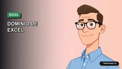 Ilustración vectorial plana de un trabajador profesional masculino con camisa azul, destacando habilidades de Excel para un CV moderno. Fondo con gradiente suave.
