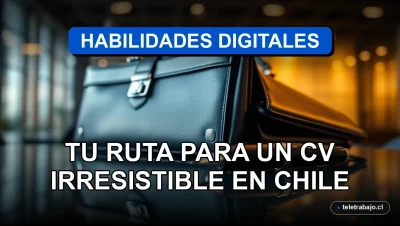 Ruta de aprendizaje de habilidades digitales para mejorar el currículum vitae en Chile 2026, concepto de crecimiento profesional.