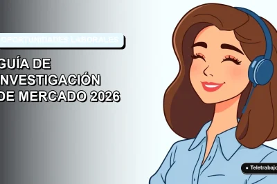 Ilustración plana corporativa de una mujer profesional chilena con blusa azul, sonriendo, sobre un fondo degradado suave azul claro. Representa la búsqueda de oportunidades de trabajo en Chile.