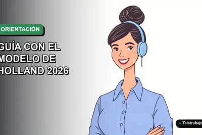 Ilustración plana vectorial de una mujer profesional chilena con blusa azul y cabello recogido, sonriendo, sobre un fondo degradado suave de color verde mar y blanco.