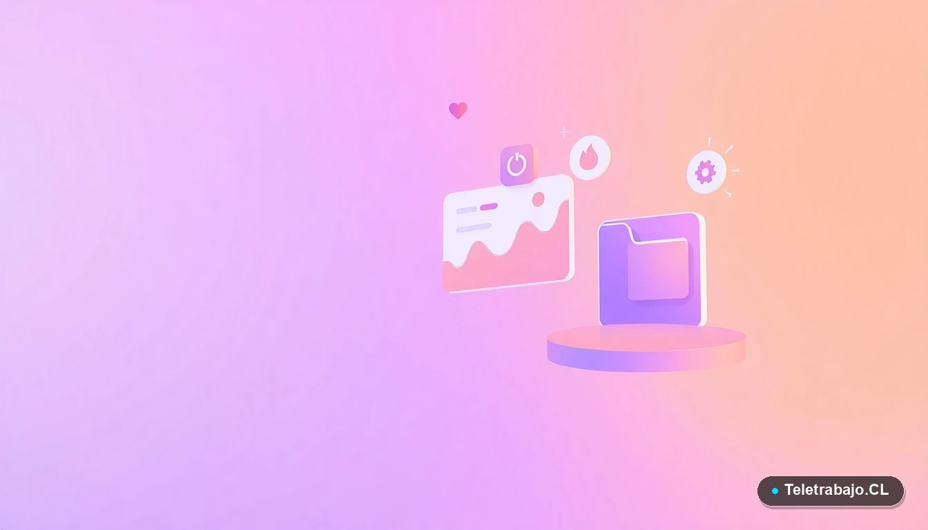 Elementos abstractos de interfaz de usuario como gráficos y engranajes en estilo ilustración plana, sobre fondo degradado, simbolizando planificación y tecnología para la orientación vocacional.