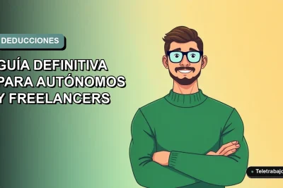 Ilustración plana vectorial de un hombre profesional autónomo con suéter verde, sobre un fondo degradado suave. Representa la deducción de gastos de comida para trabajadores independientes en Chile.