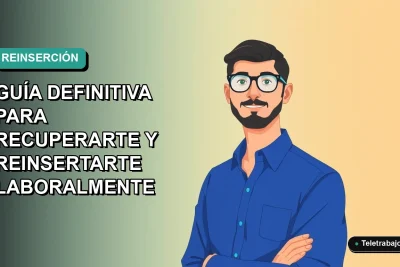 Ilustración vectorial plana de un trabajador chileno de tecnología, con camisa azul y anteojos, mirando con confianza hacia el futuro laboral. Fondo con degradado suave de azul a verde.