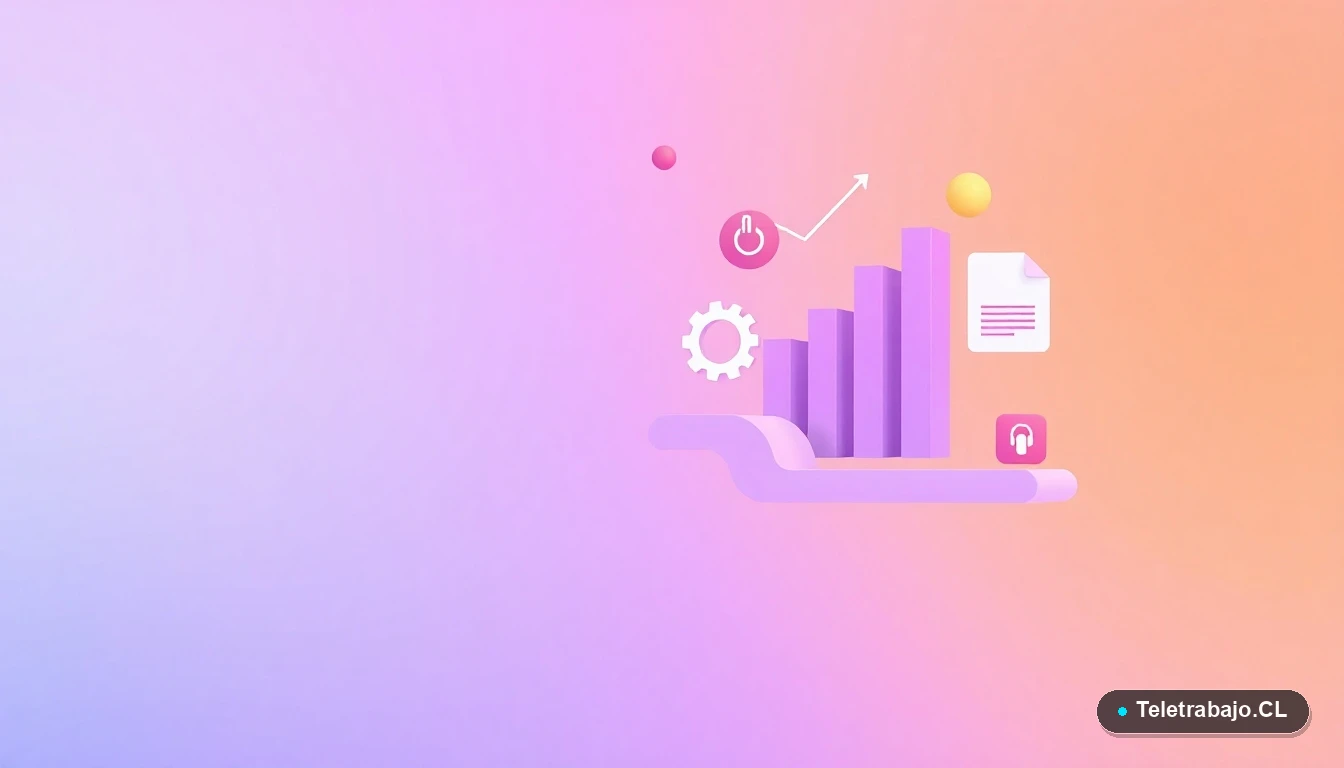 Composición abstracta de interfaz de usuario con gráficos flotantes y un engranaje, sobre fondo degradado lila, concepto de cálculos legales y procesos.