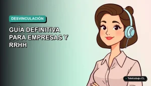 Guía ilustrada para empresas sobre desvinculación laboral responsable en Chile, estilo corporativo moderno.