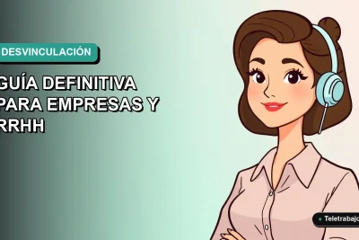 Guía ilustrada para empresas sobre desvinculación laboral responsable en Chile, estilo corporativo moderno.