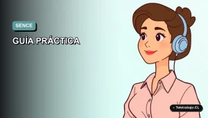 Ilustración plana de mujer profesional trabajando remotamente, analizando datos en pantalla, fondo degradado suave.