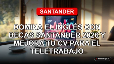 Becas Santander para aprender inglés y mejorar el currículum para el teletrabajo. Oficina moderna y profesional.
