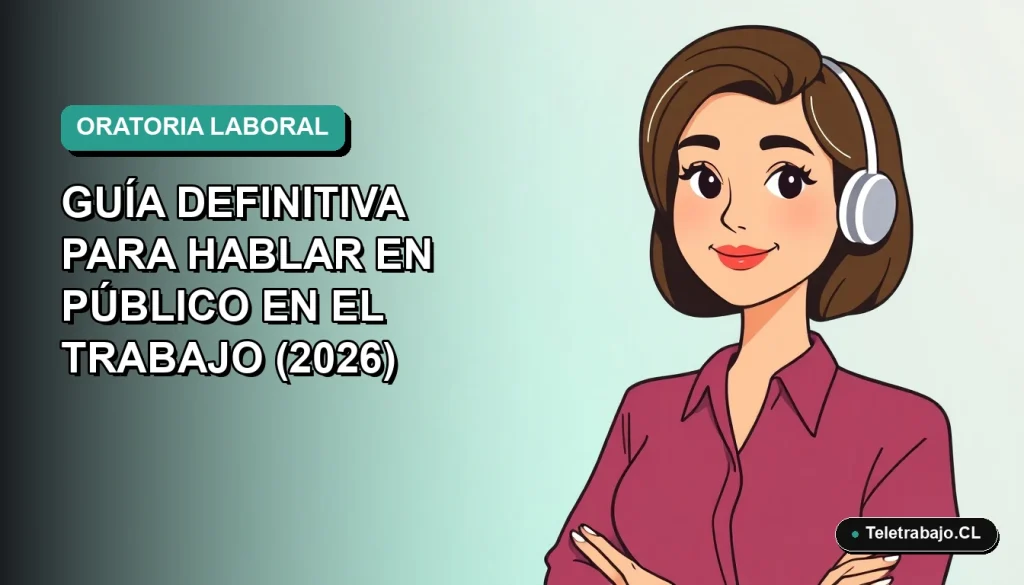 Ilustración plana corporativa de una mujer profesional de teletrabajo con expresión segura, fondo degradado verde azulado vacío.