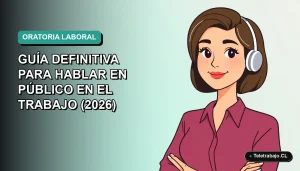 Ilustración plana corporativa de una mujer profesional de teletrabajo con expresión segura, fondo degradado verde azulado vacío.