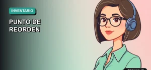 Ilustración plana vectorial corporativa moderna de una mujer profesional de tecnología, con fondo degradado de color teal, representando el control de inventario y stock en Excel.