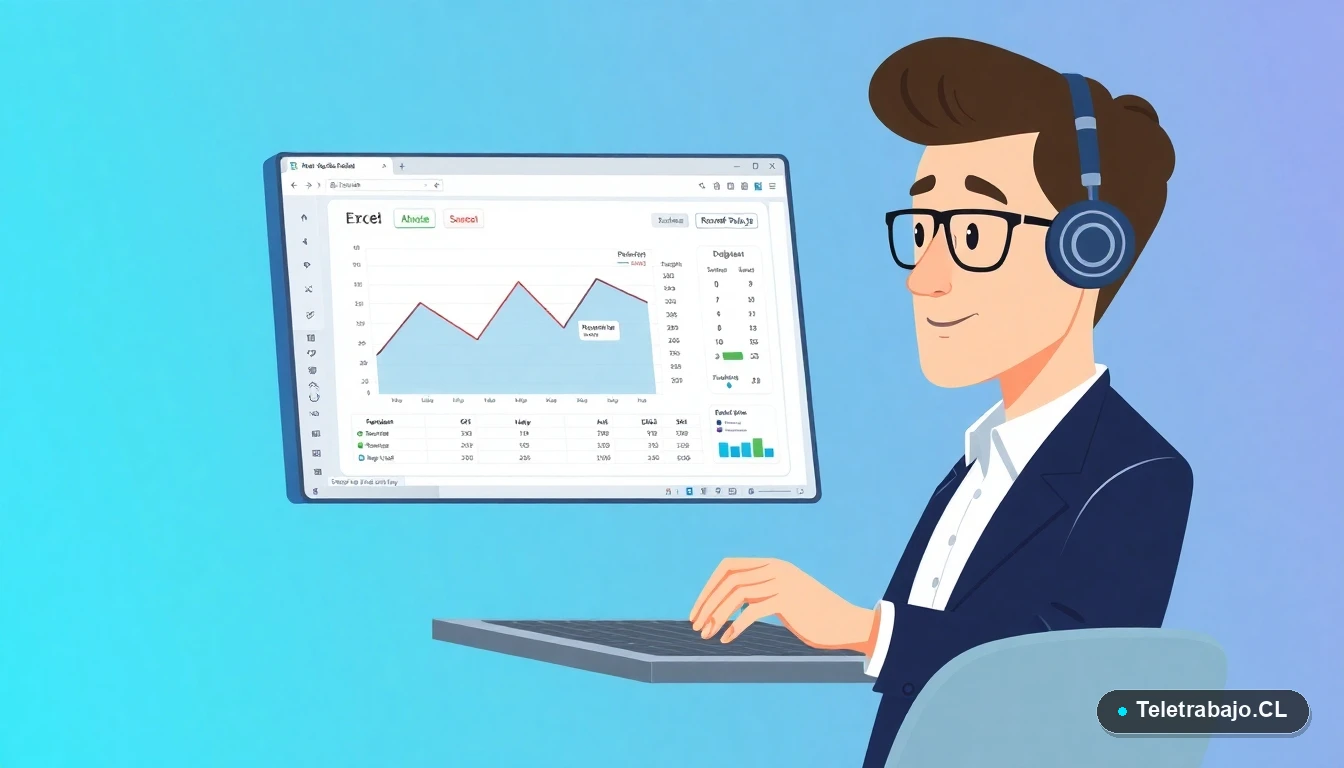 Profesional calculando el punto de reorden de inventario en una plantilla de Excel moderna
