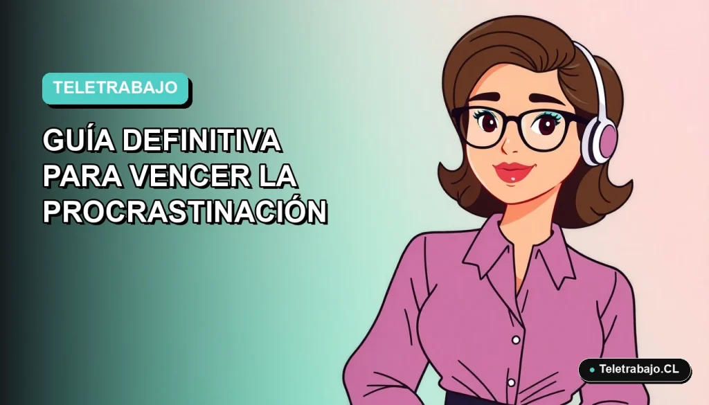 Ilustración plana corporativa de una mujer profesional chilena trabajando remotamente con confianza, fondo degradado suave.