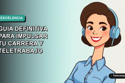 Ilustración vectorial plana de una mujer profesional chilena sonriendo, con blusa azul, en un fondo de gradiente suave. Representa el dominio de Excel para el teletrabajo.