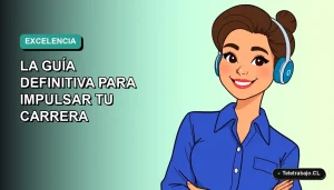 Ilustración plana vectorial de mujer profesional chilena sonriente, con blusa azul, mirando hacia la izquierda, sobre fondo degradado suave azul verdoso. Representa el dominio de Excel para impulsar carreras en Chile.