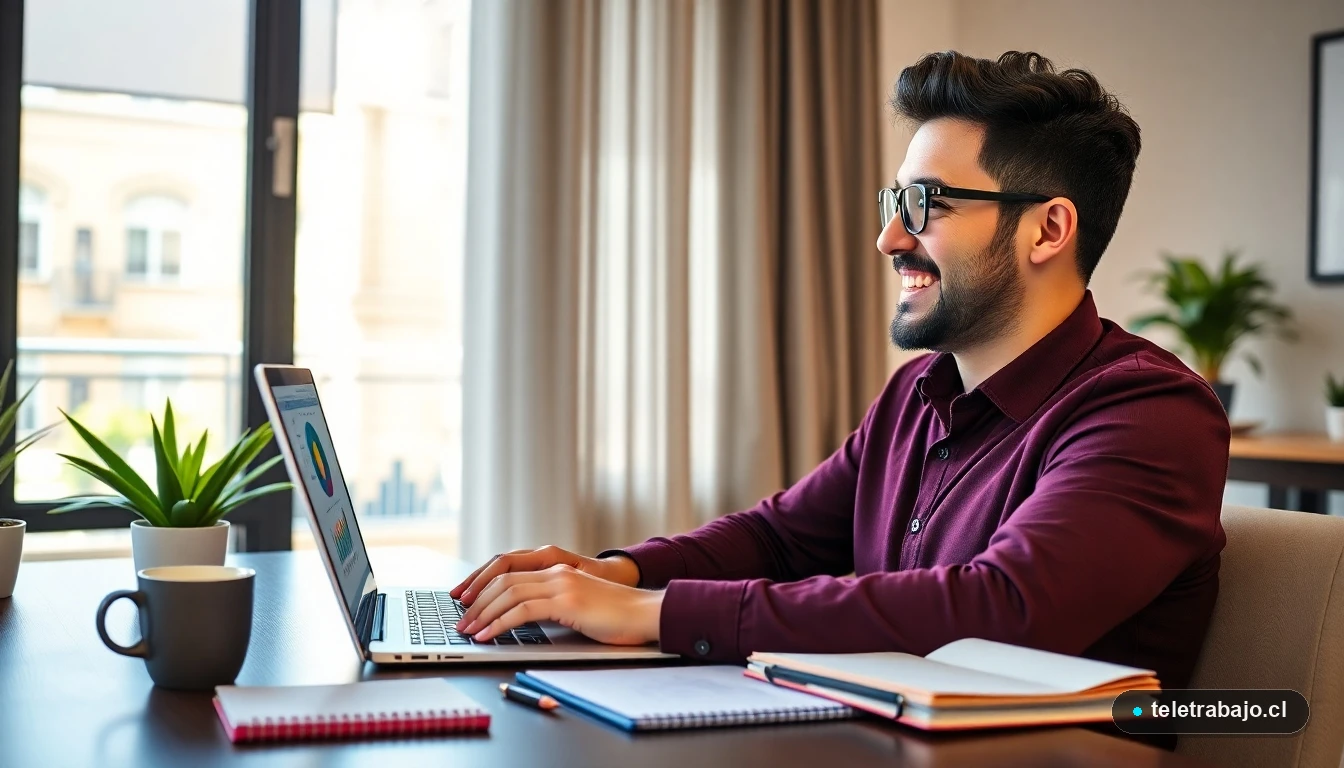Profesional chileno aprendiendo Excel básico desde cero en su computador para mejorar su empleabilidad