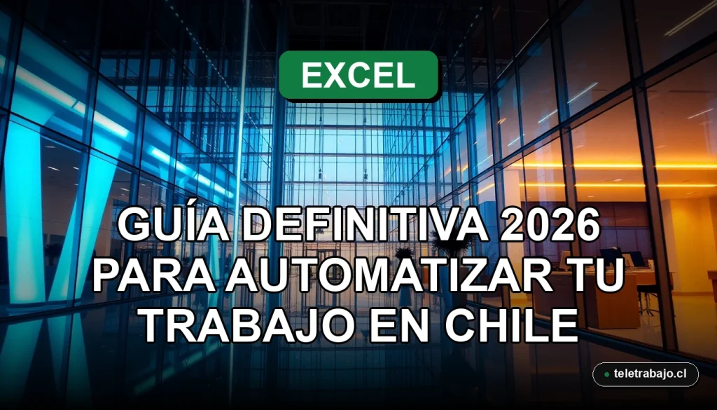 Guía avanzada de Excel con Copilot para profesionales en Chile, automatizando hojas de cálculo en una oficina moderna.
