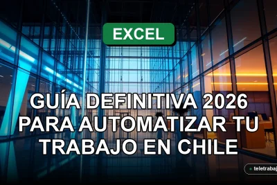 Guía avanzada de Excel con Copilot para profesionales en Chile, automatizando hojas de cálculo en una oficina moderna.