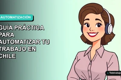 Ilustración vectorial plana de una mujer profesional chilena sonriendo, con fondo degradado azul y verde, representando la automatización de Excel con inteligencia artificial.