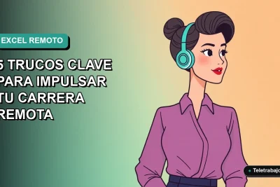 Ilustración vectorial plana de una mujer profesional chilena trabajando de forma remota con una laptop, sobre un fondo degradado suave.