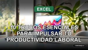 Un escritorio moderno de oficina en casa con una laptop abierta mostrando gráficos abstractos, taza de café y plantas, representando productividad laboral.