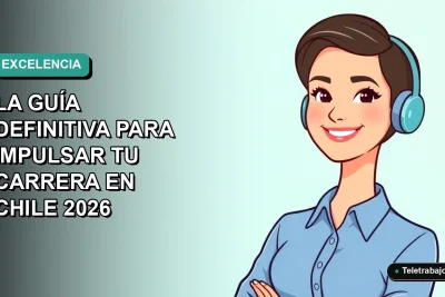 Ilustración vectorial plana de una mujer profesional chilena sonriendo, con blusa azul, en un fondo degradado verde azulado. Representa el dominio de Excel para impulsar carreras en 2026.