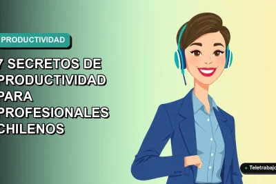 Ilustración vectorial plana de una mujer profesional chilena sonriente, con blusa azul y corte de pelo moderno, sobre un fondo degradado suave de color verde azulado. Espacio negativo a la izquierda.