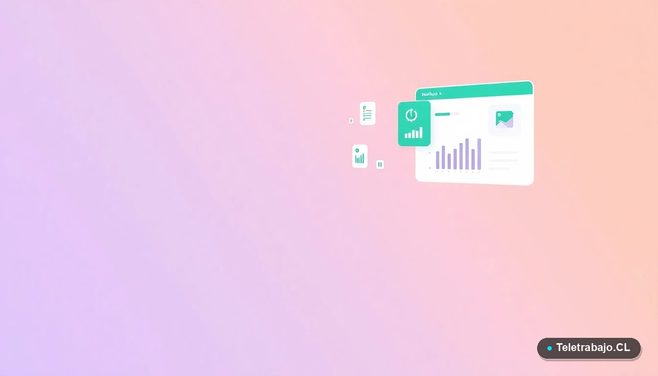 Ilustración abstracta de interfaz de usuario con gráficos flotantes y elementos de datos, sobre un fondo degradado lavanda y durazno. Representación visual de análisis de datos y dominio de Excel.