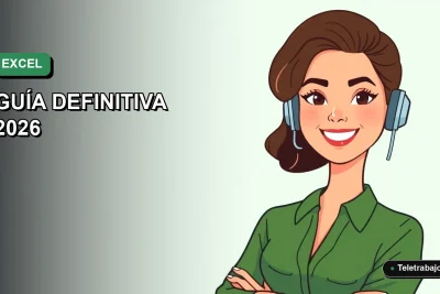 Ilustración vectorial plana de una estudiante chilena sonriente, con blusa verde, aprendiendo Excel en su laptop. Fondo con degradado suave de color verde mar.