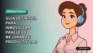 Ilustración plana vectorial de una mujer profesional de tecnología trabajando remotamente, con un fondo de gradiente suave azul verdoso. Representa el dominio de Excel.