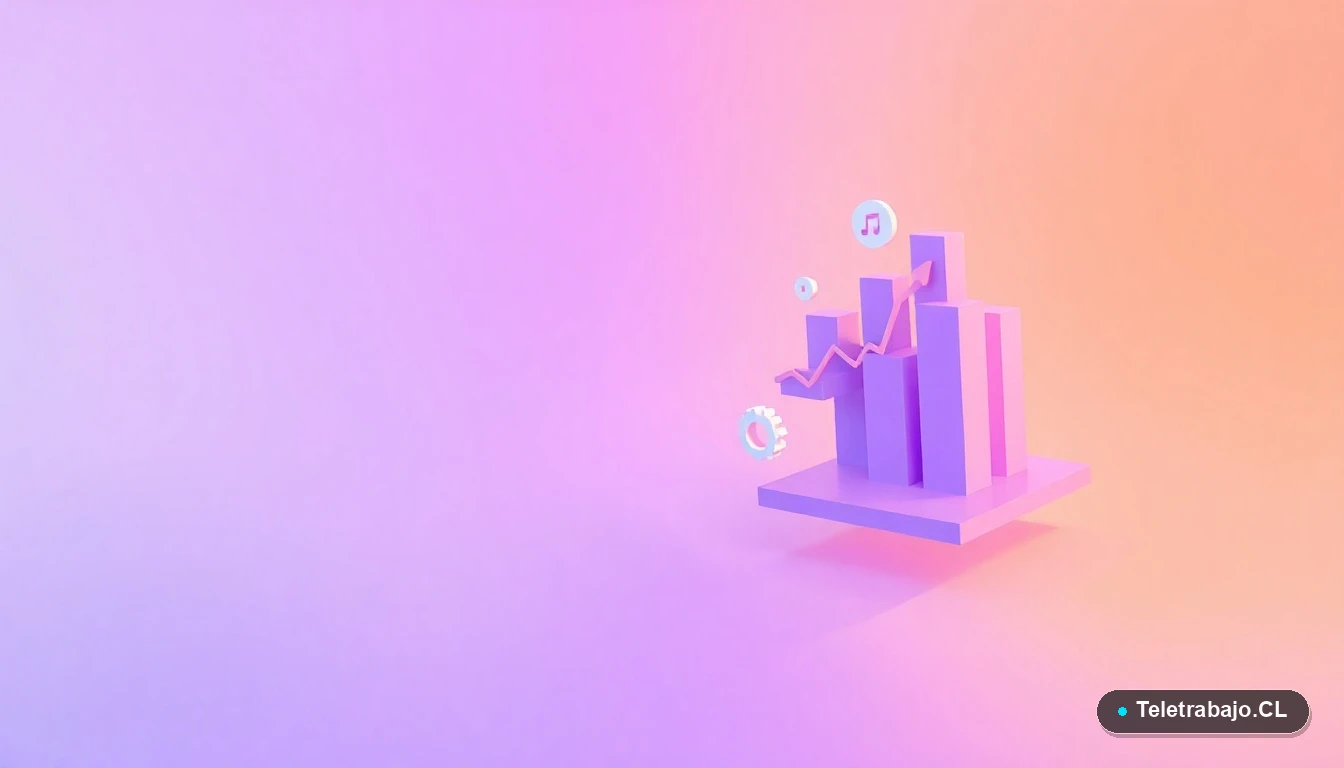 Interfaz de usuario abstracta con gráficos flotantes, un engranaje y una carpeta en estilo vectorial plano, sobre un fondo degradado lavanda y durazno. Representa las nuevas funciones y la potencia de Excel 2026.