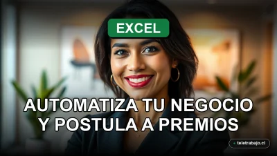 Mujer emprendedora sonriendo con confianza en una oficina moderna, representando el dominio de Excel para negocios.