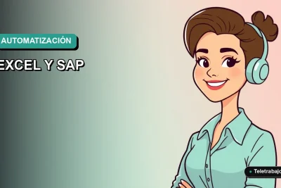 Ilustración vectorial plana de estilo premium que representa a una profesional chilena de tecnología, con un fondo degradado suave, para un artículo sobre el uso de ChatGPT en Excel y SAP.