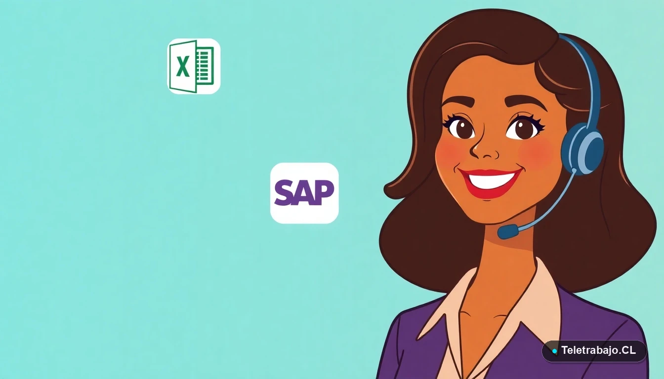 Profesional chilena usando ChatGPT para optimizar tareas en Excel y SAP con prompts eficientes