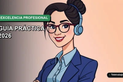 Ilustración vectorial plana de una mujer profesional chilena sonriendo, con blusa azul y pelo recogido, sobre un fondo degradado suave verde y blanco. Representa el dominio de Excel para avanzar en la carrera.